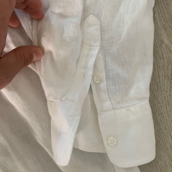 Frank & Eileen EILEEN Relaxed Button Up Shirt in Classic Linen White Lagenlook - Picture 11 of 14